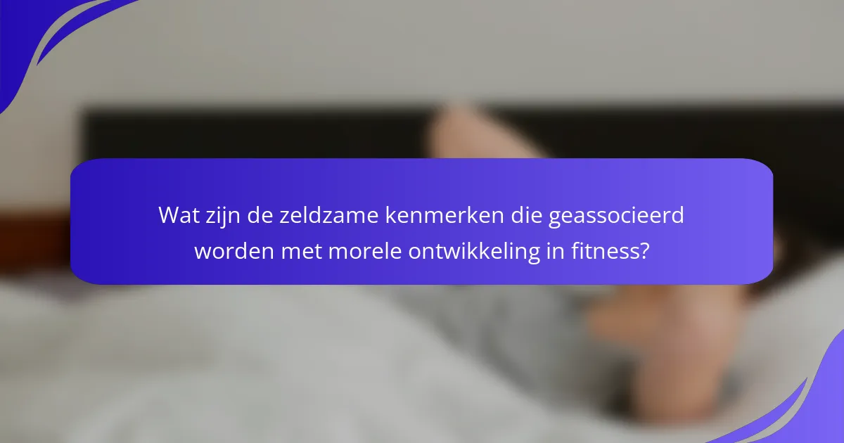 Wat zijn de zeldzame kenmerken die geassocieerd worden met morele ontwikkeling in fitness?