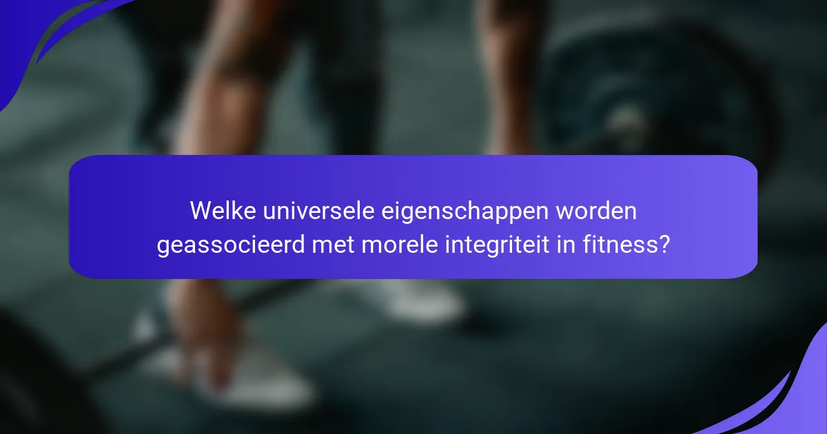 Welke universele eigenschappen worden geassocieerd met morele integriteit in fitness?