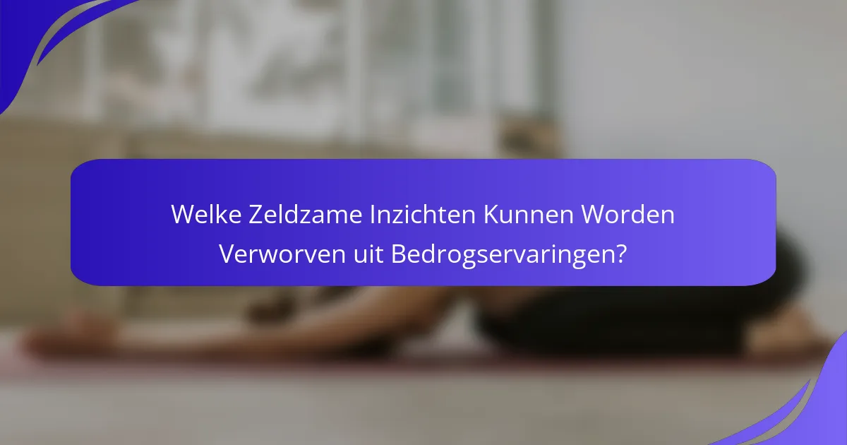 Welke Zeldzame Inzichten Kunnen Worden Verworven uit Bedrogservaringen?